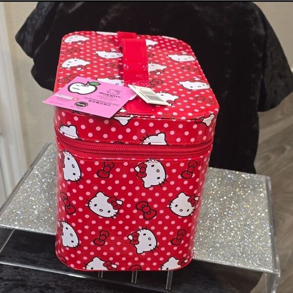 Hello Kitty By Sanrio Bow Logo Vanity Cosmetic Case w/Mirror - Picture 5 of 9